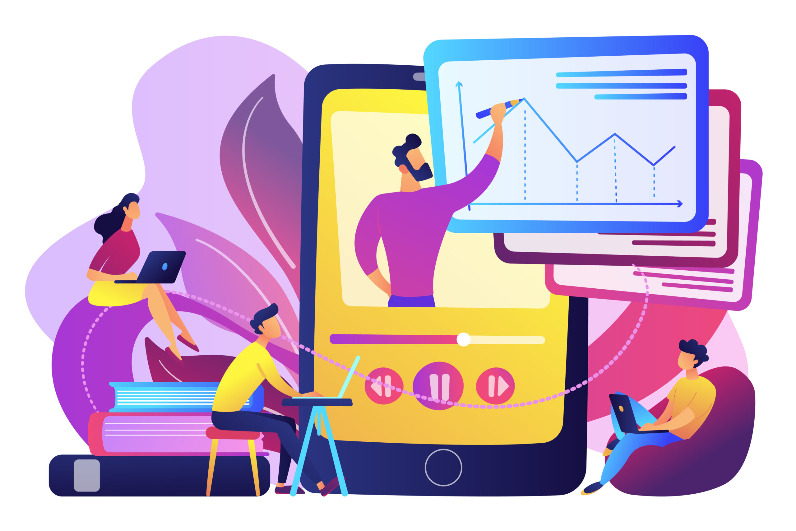Recorded classes concept vector illustration.